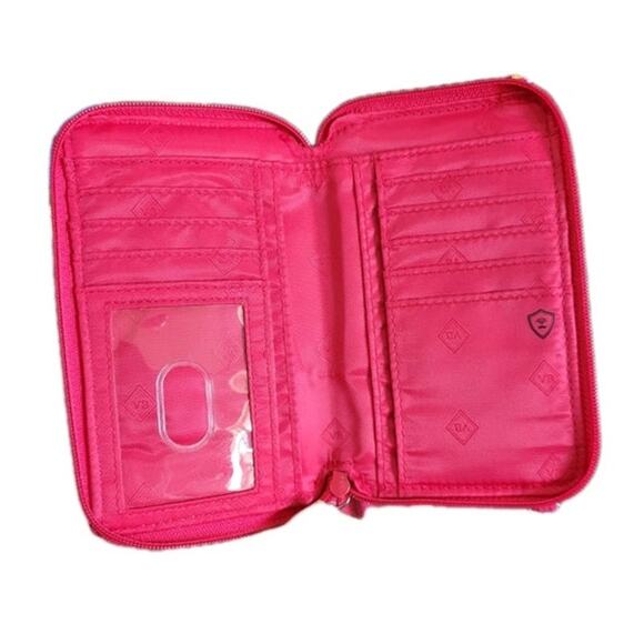 Vera Bradley All‎ In One Crossbody Wallet Pink Multi-color RFID Quilted Floral - Picture 6 of 11